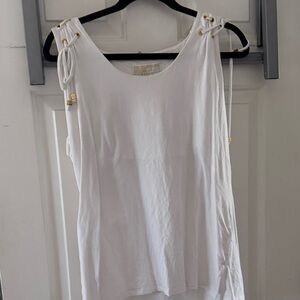 Michael Kors White Tank with Gold Accents